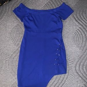 Royal Blue off the shoulder dress